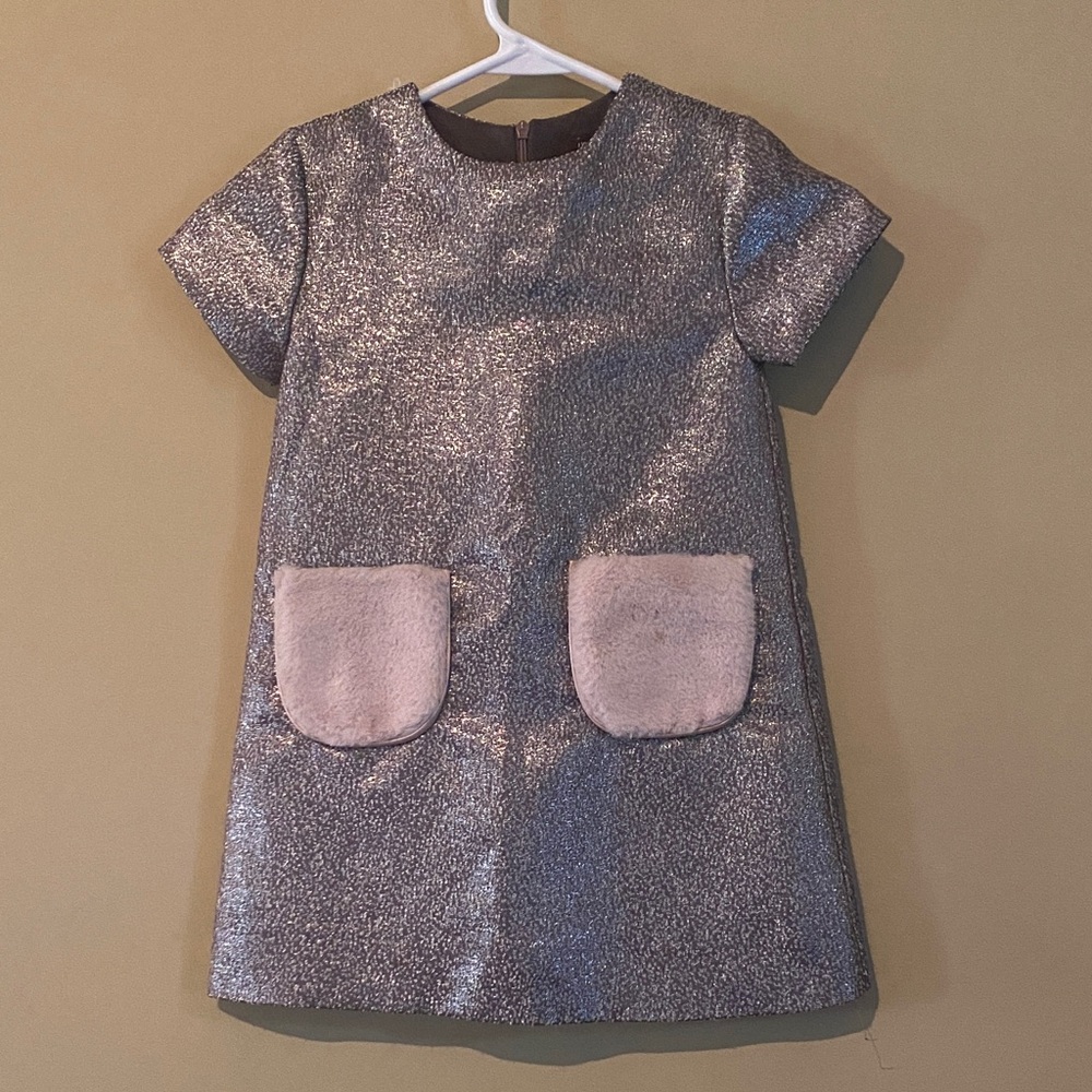 Imoga Silver Glitter Kids Formal Dress